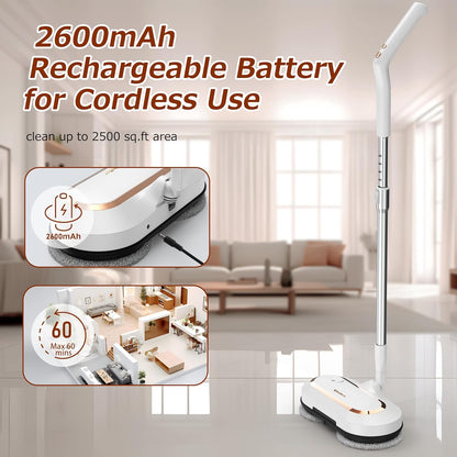 ⚡ AlfaBot S2 Electric Mop – Cordless, LED & Sprayer, 120-minute Battery Life 🧼✨