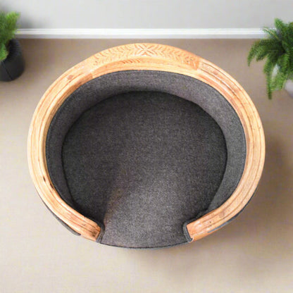 Carved Grey Pet Bed